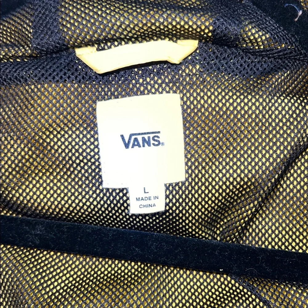 Vans Yellow Hooded Checkerboard Windbreaker - Picture 4 of 5